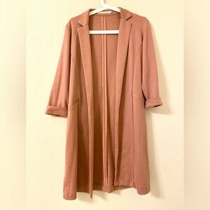 Mauve Blazer Cardigan Coat